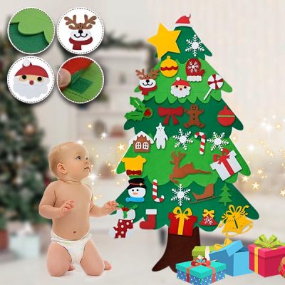 Filc karácsonyfa díszekkel | FELTPINETREE