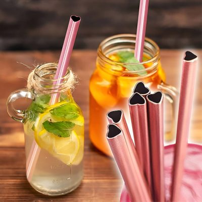 Romantikus szív alakú újrahasználható szívószál | HEARTSTRAW